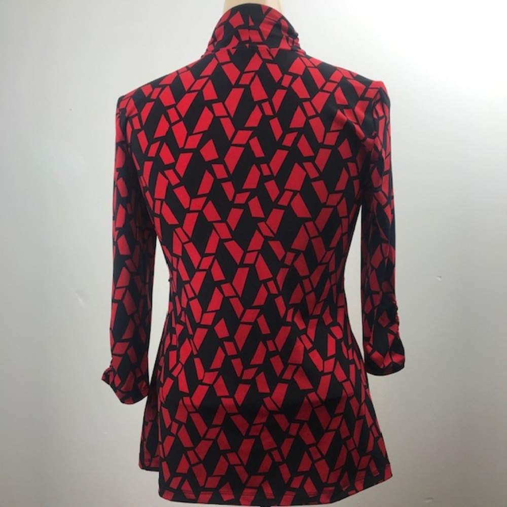 Style & Co. Size P Red And Black Pattern Shirt - image 6